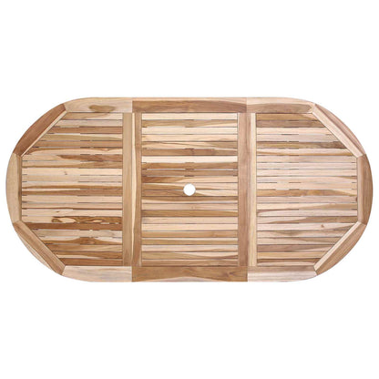 Mesa De Jardín Plegable Natural 160 X 80 X 76 Cm