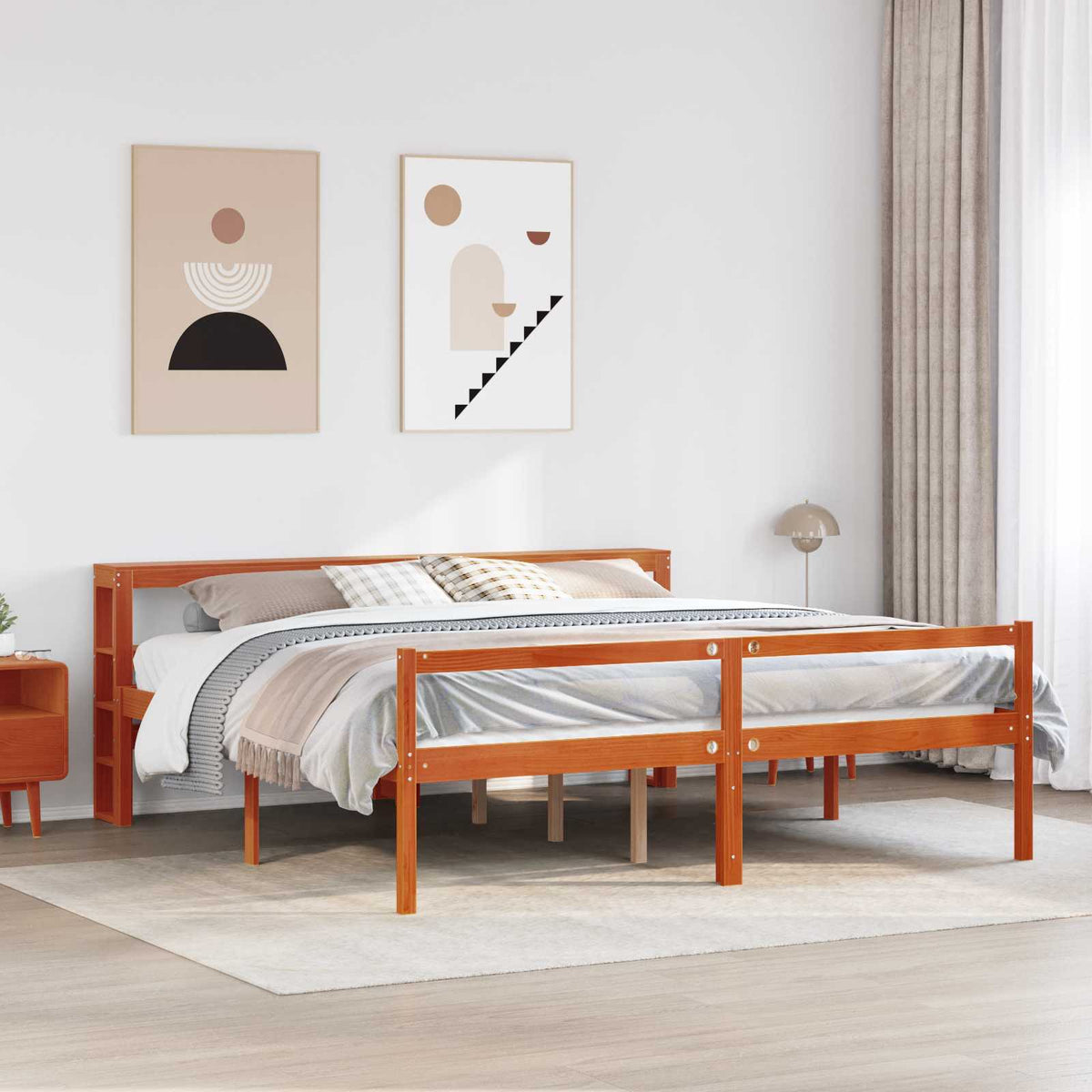 Estructura Cama Con Cabecero Madera Pino