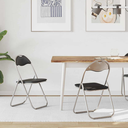 Silla Plegable 8 Uds. Cuero Sintético 48 X 43,5 X 81 Cm
