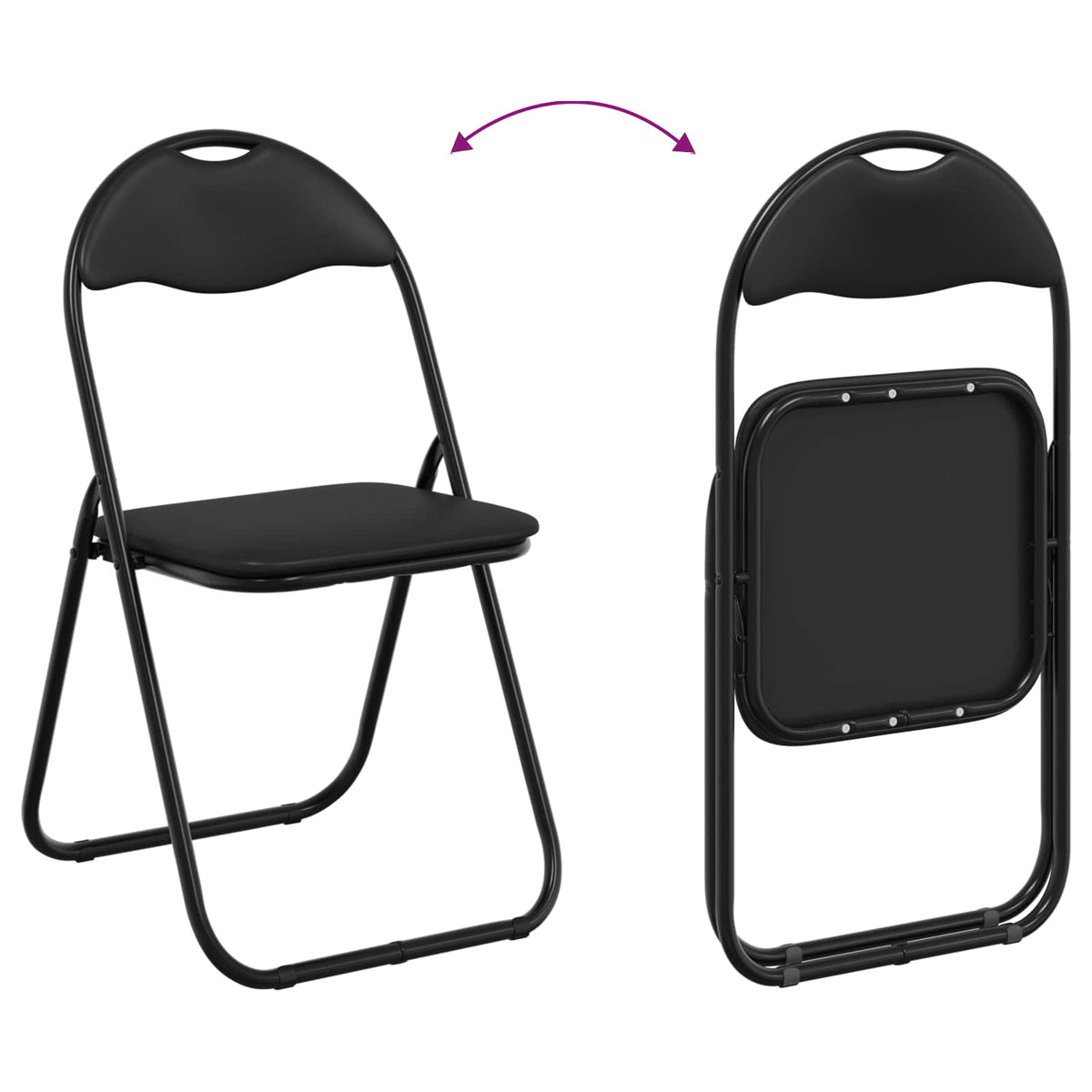 Silla Plegable 8 Uds. Cuero Sintético 48 X 43,5 X 81 Cm