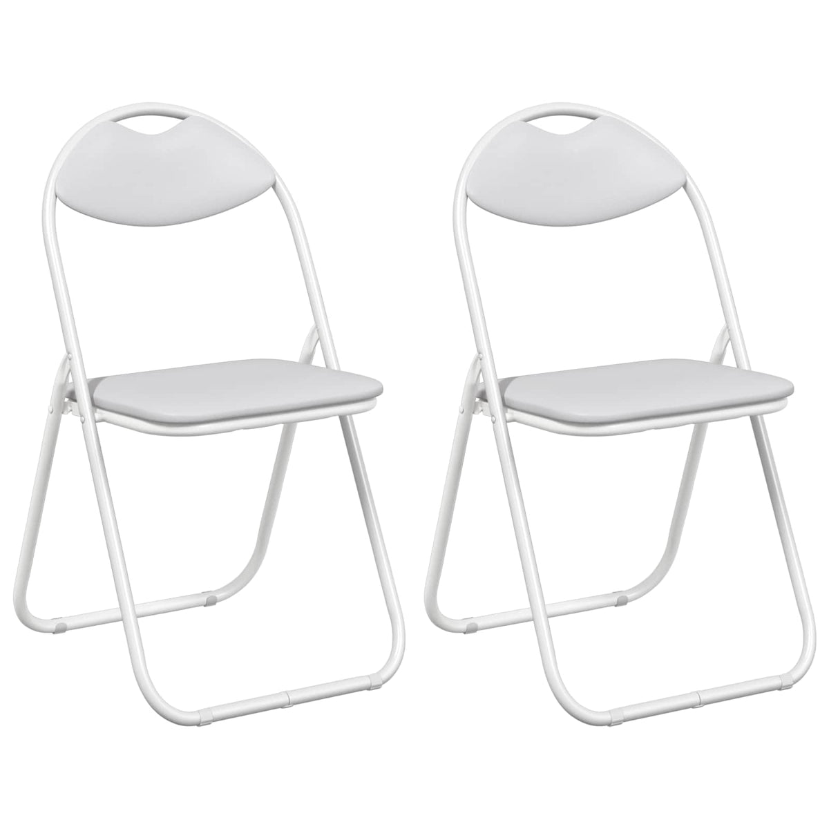 Silla Plegable 2 Uds. Cuero Sintético 48 X 43,5 X 81 Cm