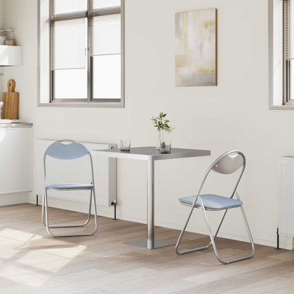 Silla Plegable 2 Uds. Cuero Sintético 48 X 43,5 X 81 Cm