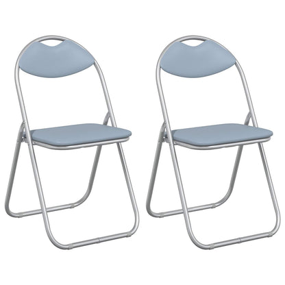 Silla Plegable 2 Uds. Cuero Sintético 48 X 43,5 X 81 Cm