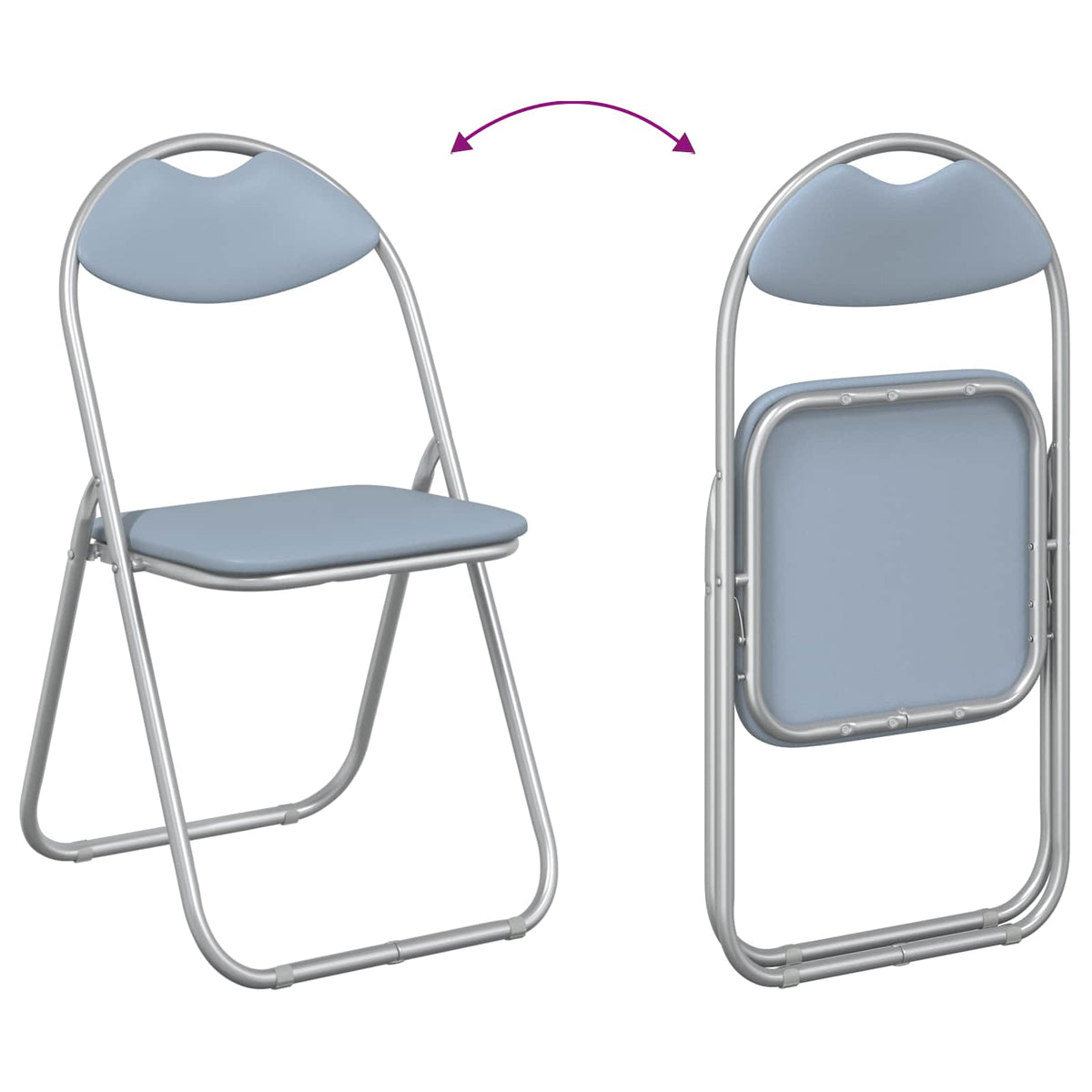 Silla Plegable 2 Uds. Cuero Sintético 48 X 43,5 X 81 Cm