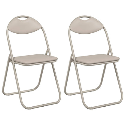 Silla Plegable 2 Uds. Cuero Sintético 48 X 43,5 X 81 Cm