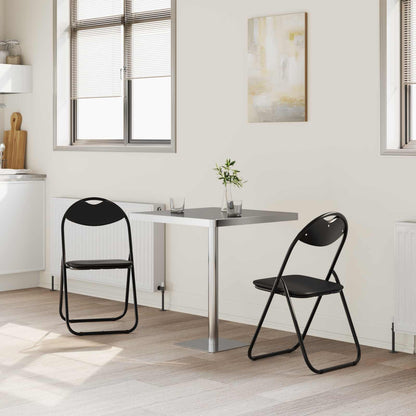 Silla Plegable 2 Uds. Cuero Sintético 48 X 43,5 X 81 Cm