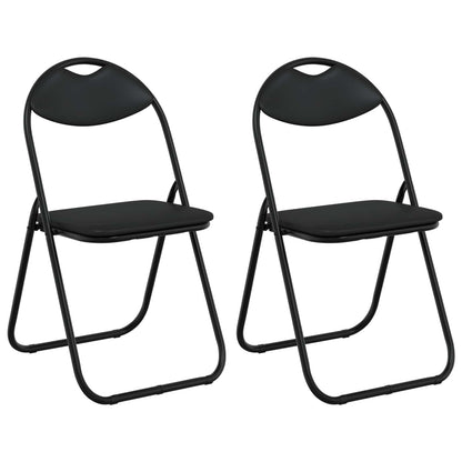 Silla Plegable 2 Uds. Cuero Sintético 48 X 43,5 X 81 Cm