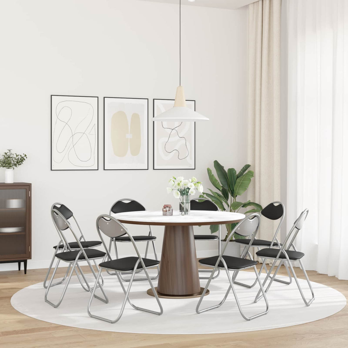 Silla Plegable 8 Uds. Cuero Sintético
