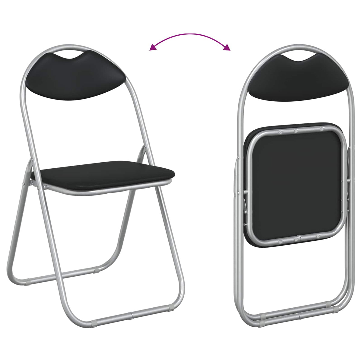 Silla Plegable 8 Uds. Cuero Sintético