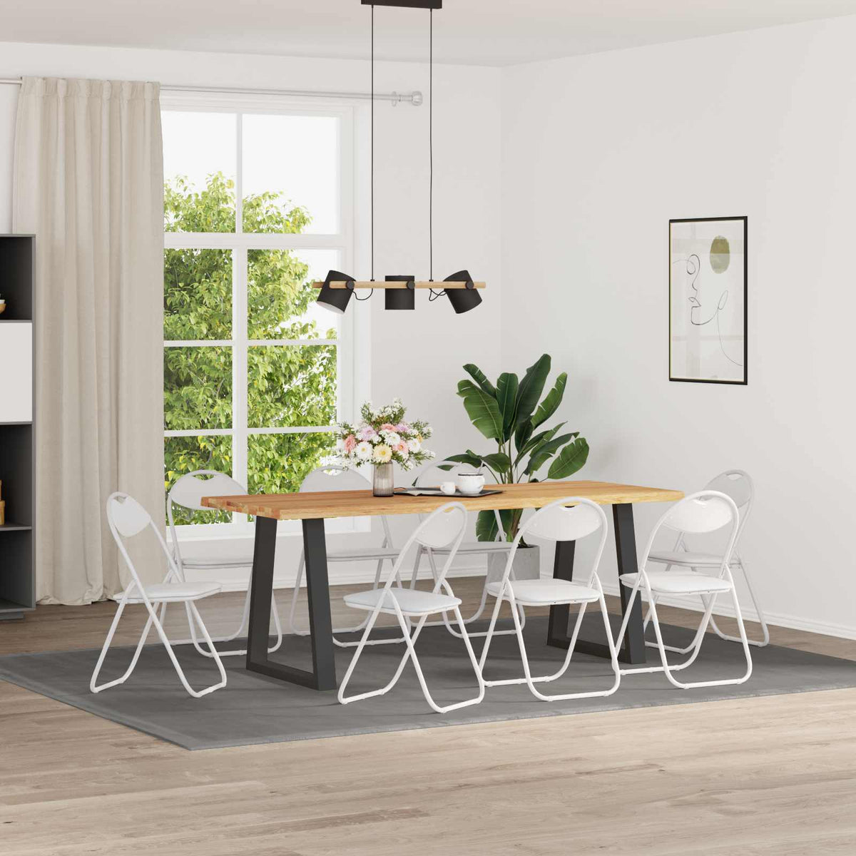 Silla Plegable 8 Uds. Cuero Sintético 48 X 43,5 X 81 Cm