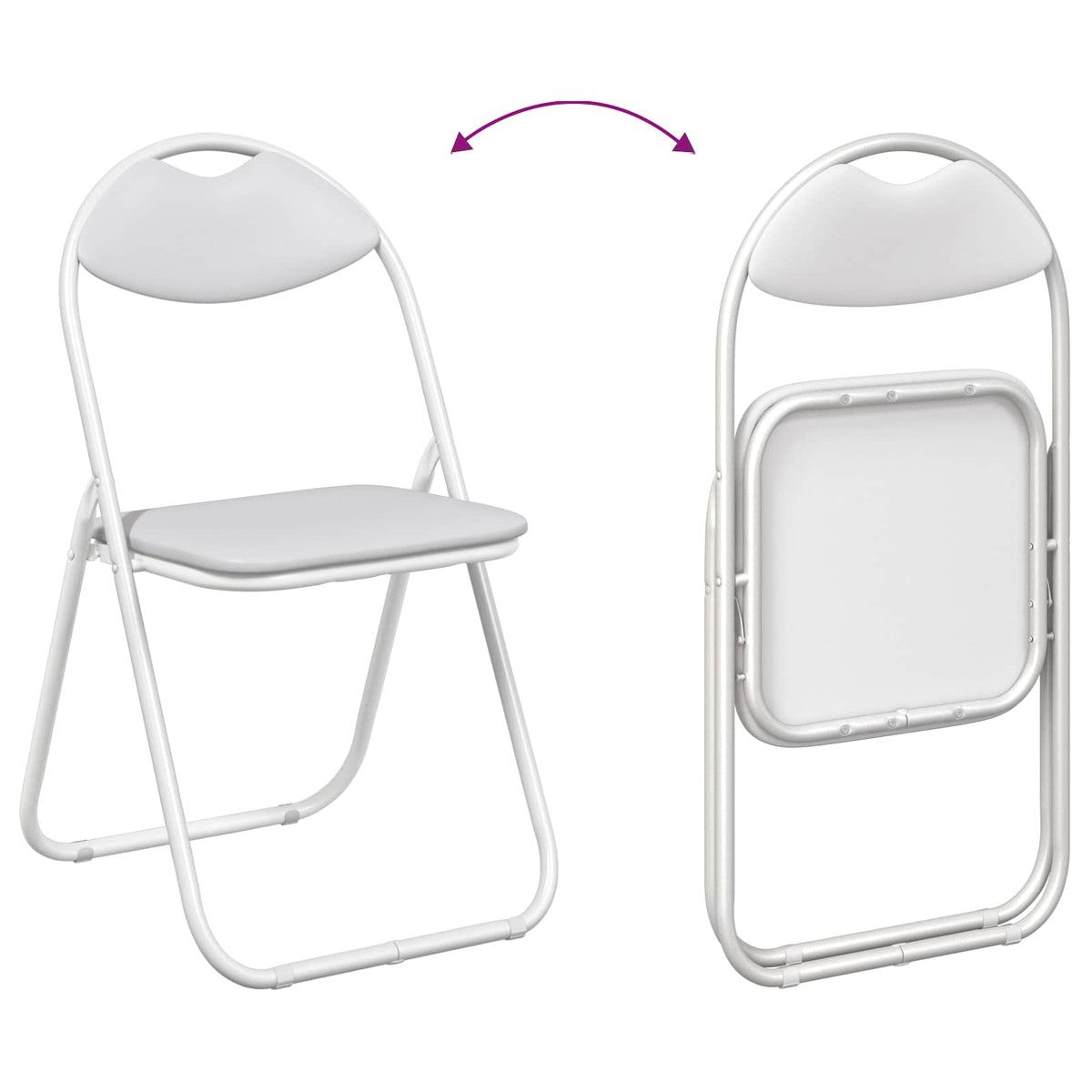 Silla Plegable 8 Uds. Cuero Sintético 48 X 43,5 X 81 Cm
