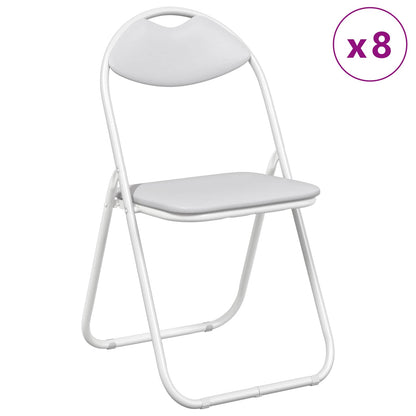 Silla Plegable 8 Uds. Cuero Sintético 48 X 43,5 X 81 Cm