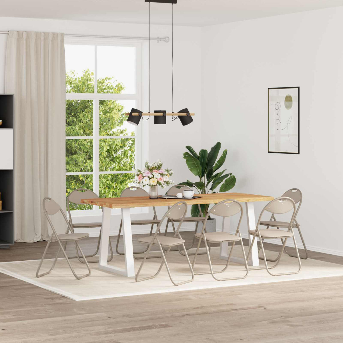 Silla Plegable 8 Uds. Cuero Sintético 48 X 43,5 X 81 Cm