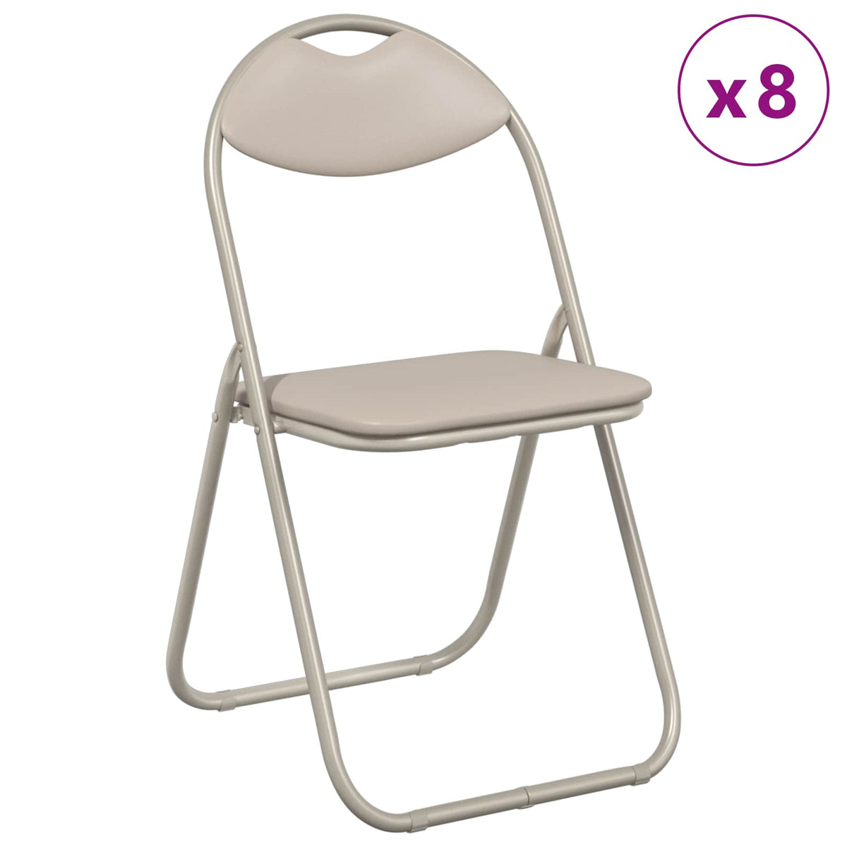 Silla Plegable 8 Uds. Cuero Sintético 48 X 43,5 X 81 Cm