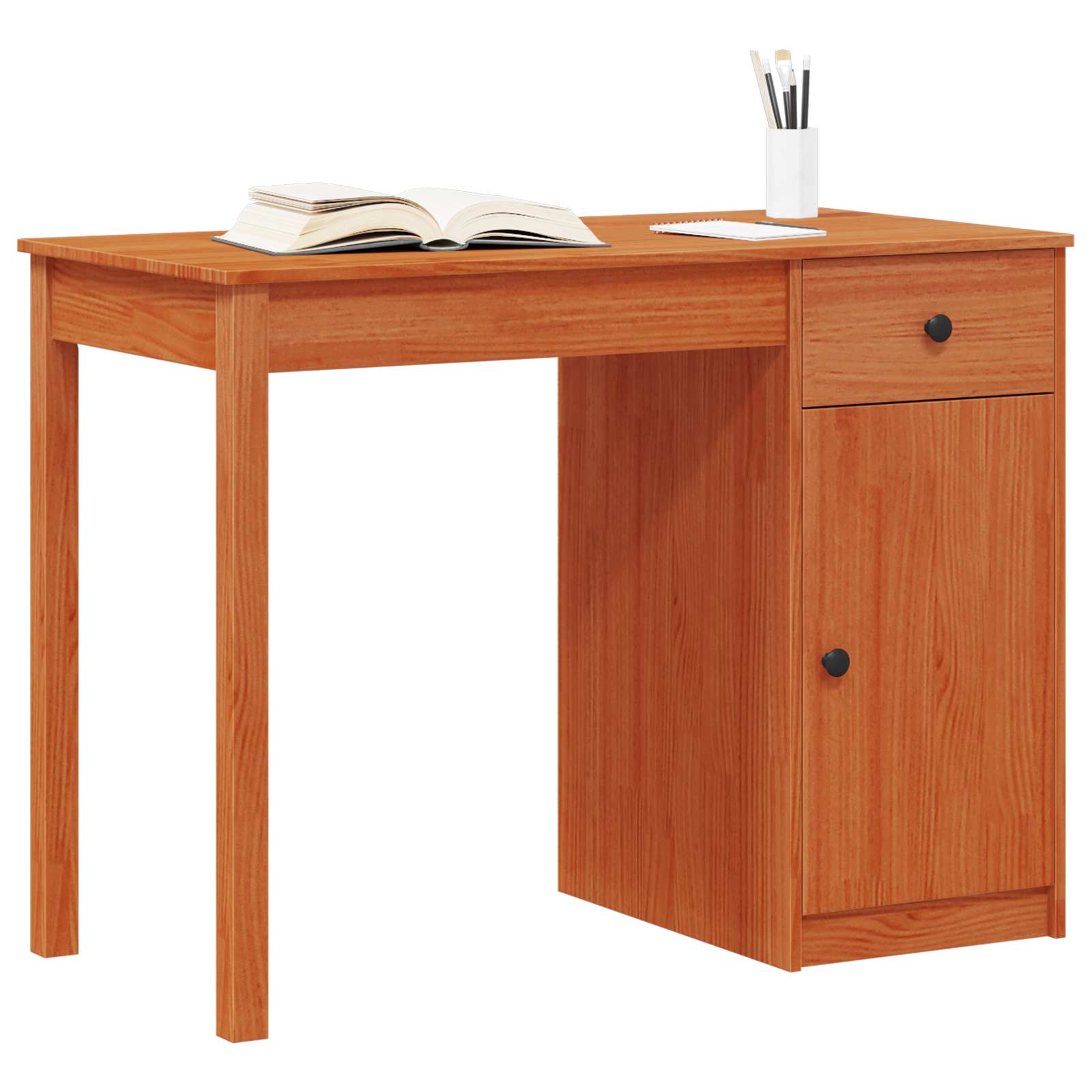Escritorio Con Cajón 100 X 50 X 74 Cm Pino Macizo