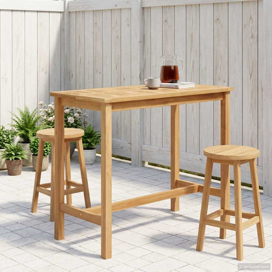 Mesa De Bar Natural Teak Sólido