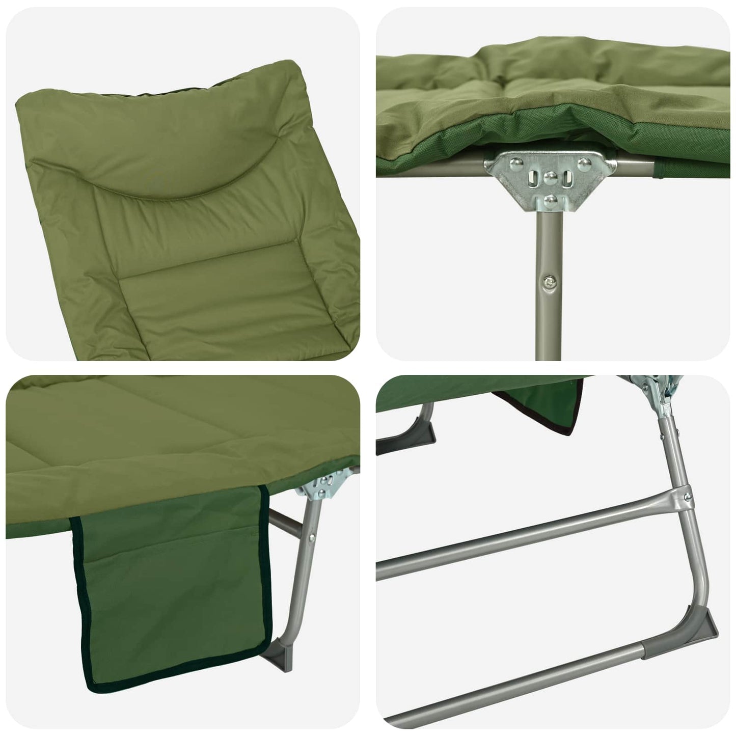 Tumbona Plegable Con Cojín 2 Pcs