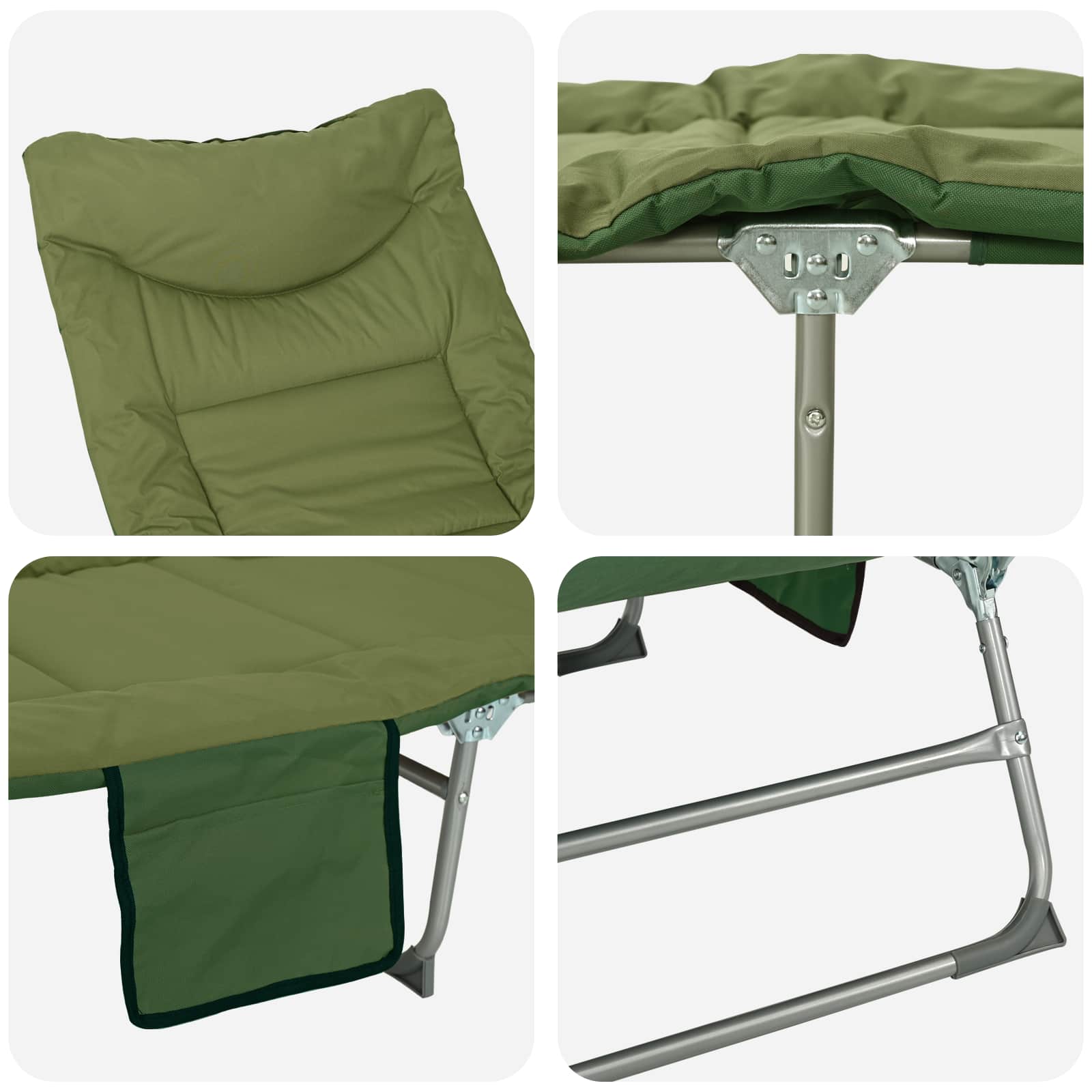 Tumbona Plegable Con Cojín 2 Pcs