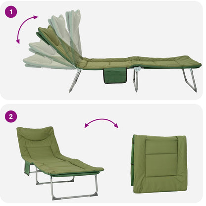 Tumbona Plegable Con Cojín 2 Pcs