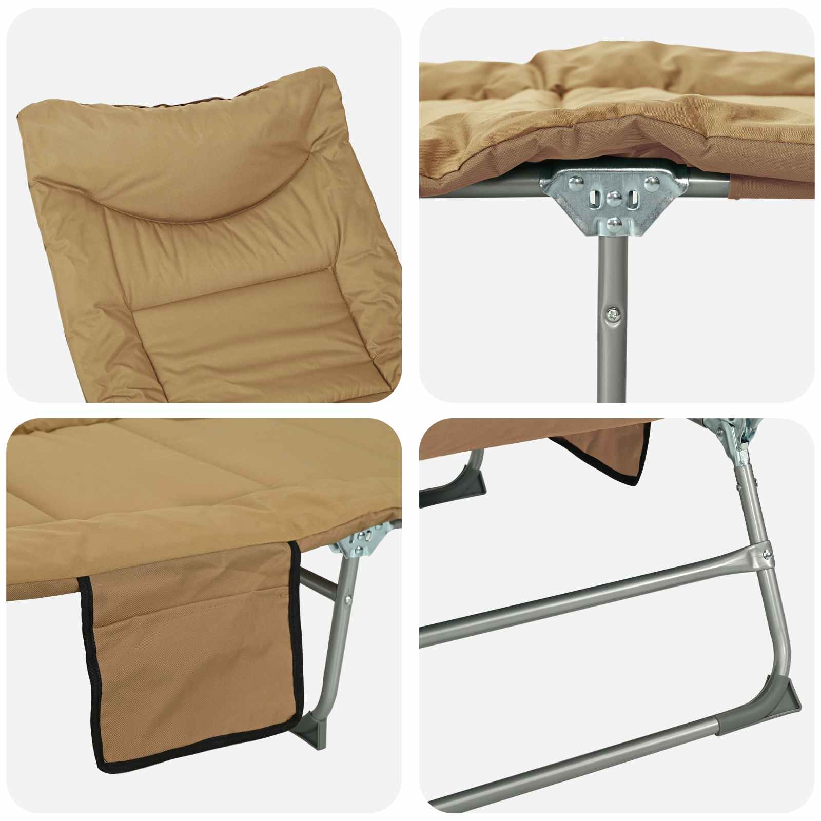 Tumbona Plegable Con Cojín 2 Pcs