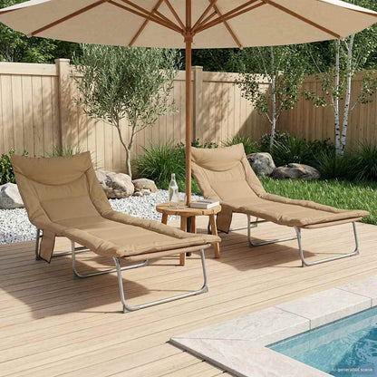 Tumbona Plegable Con Cojín 2 Pcs