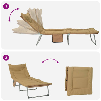 Tumbona Plegable Con Cojín 2 Pcs