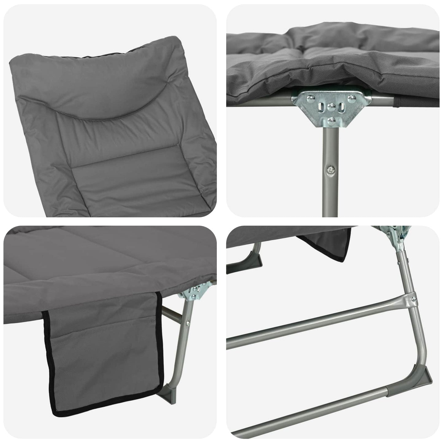 Tumbona Plegable Con Cojín 2 Pcs