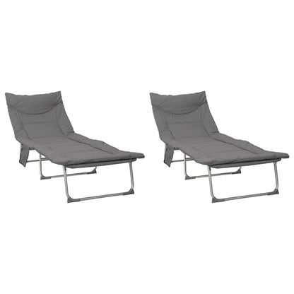 Tumbona Plegable Con Cojín 2 Pcs