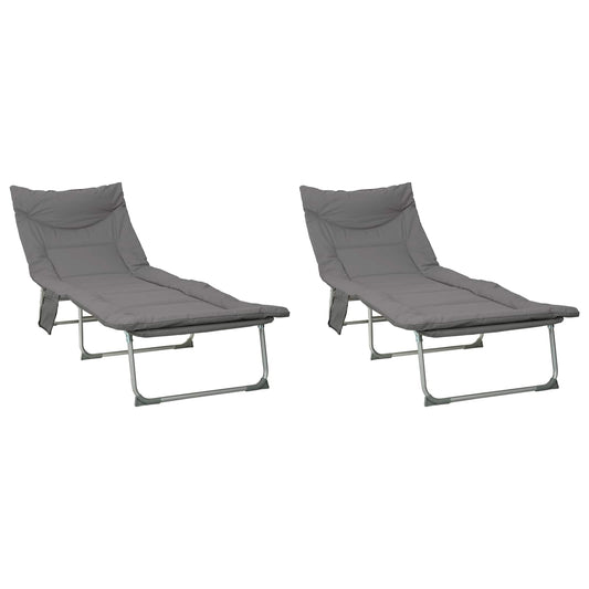 Tumbona Plegable Con Cojín 2 Pcs