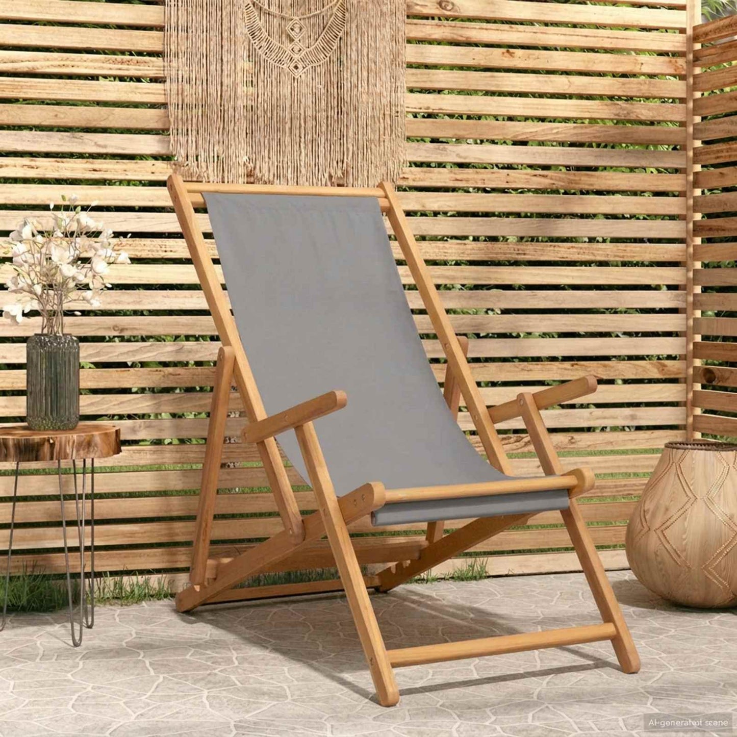 Silla De Jardín De Teca Color 56X105X96 Cm
