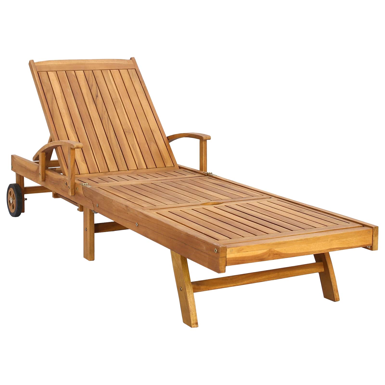 Tumbona 1-Persona Marrón Y Gris Oscuro Madera De Teca Maciza