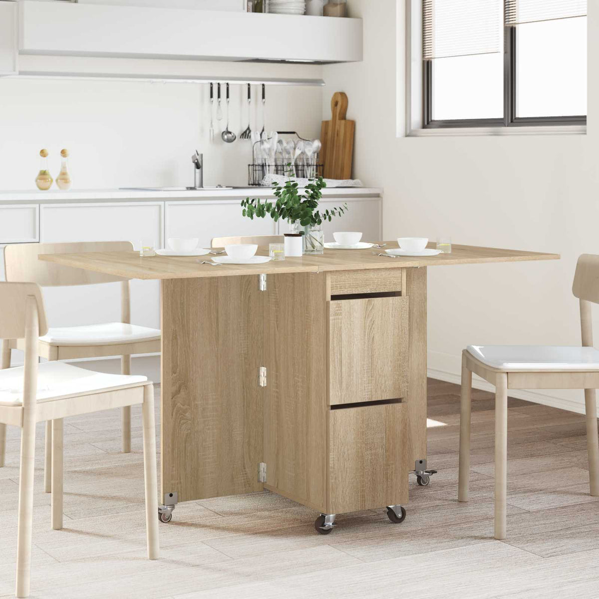 Mesa De Comedor 140 X 80 X 77 Cm Madera De Ingeniería