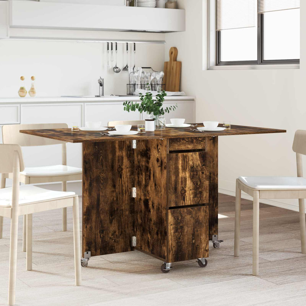 Mesa De Comedor 140 X 80 X 77 Cm Madera De Ingeniería