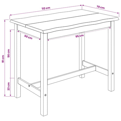 Mesa Alta De Bar Ekai 112 X 70 X 91 Cm