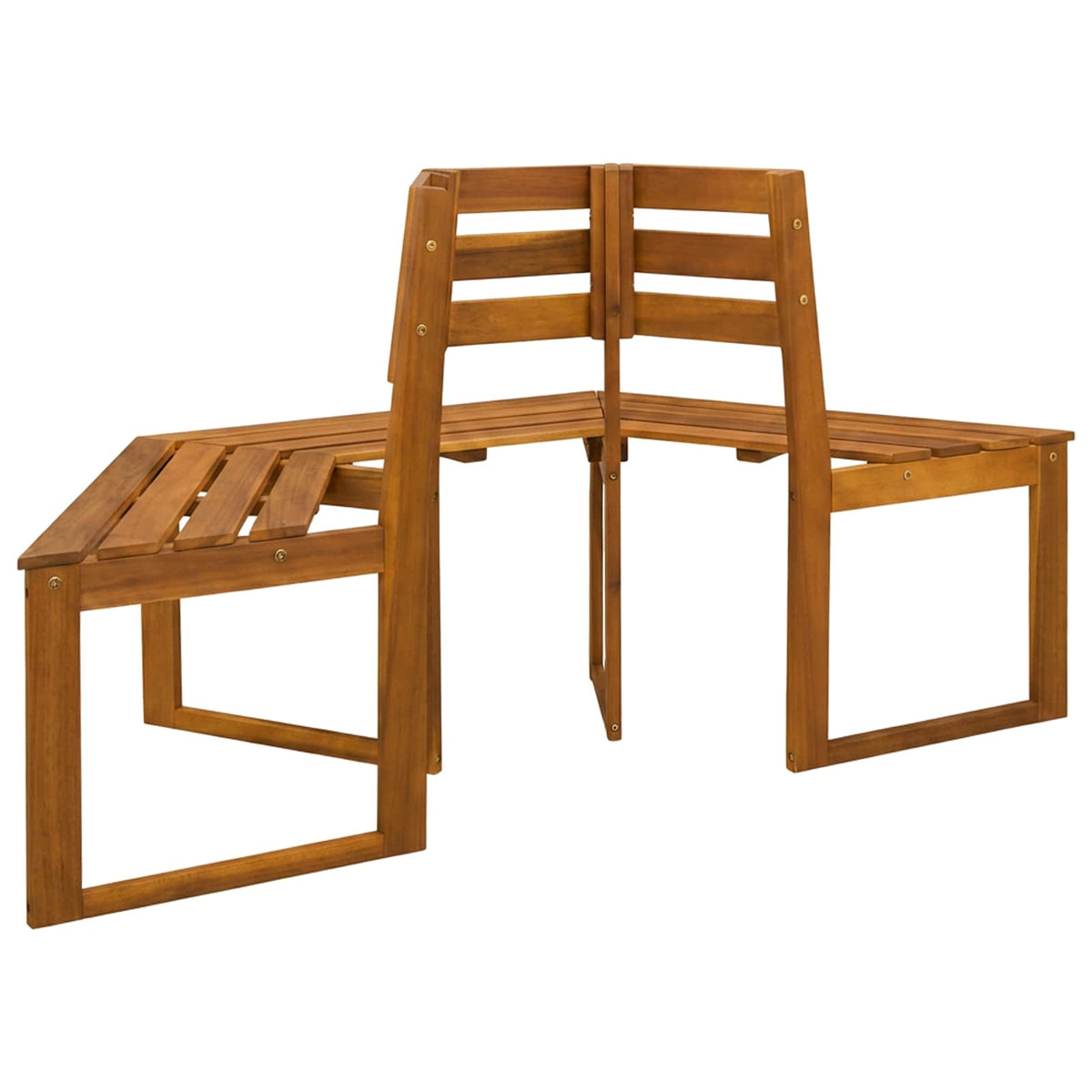 Banco De Árbol 2 Uds. 160 X 140 X 86 Cm Madera De Acacia Sólida