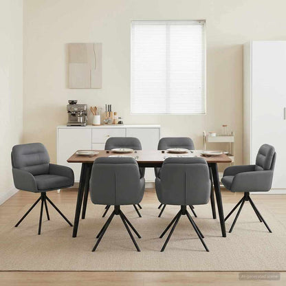 Sillas De Comedor Giratorias 2 Uds. Cuero Sintético