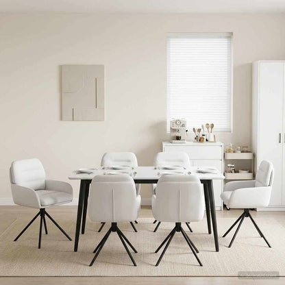 Sillas De Comedor Giratorias 2 Uds. Cuero Sintético