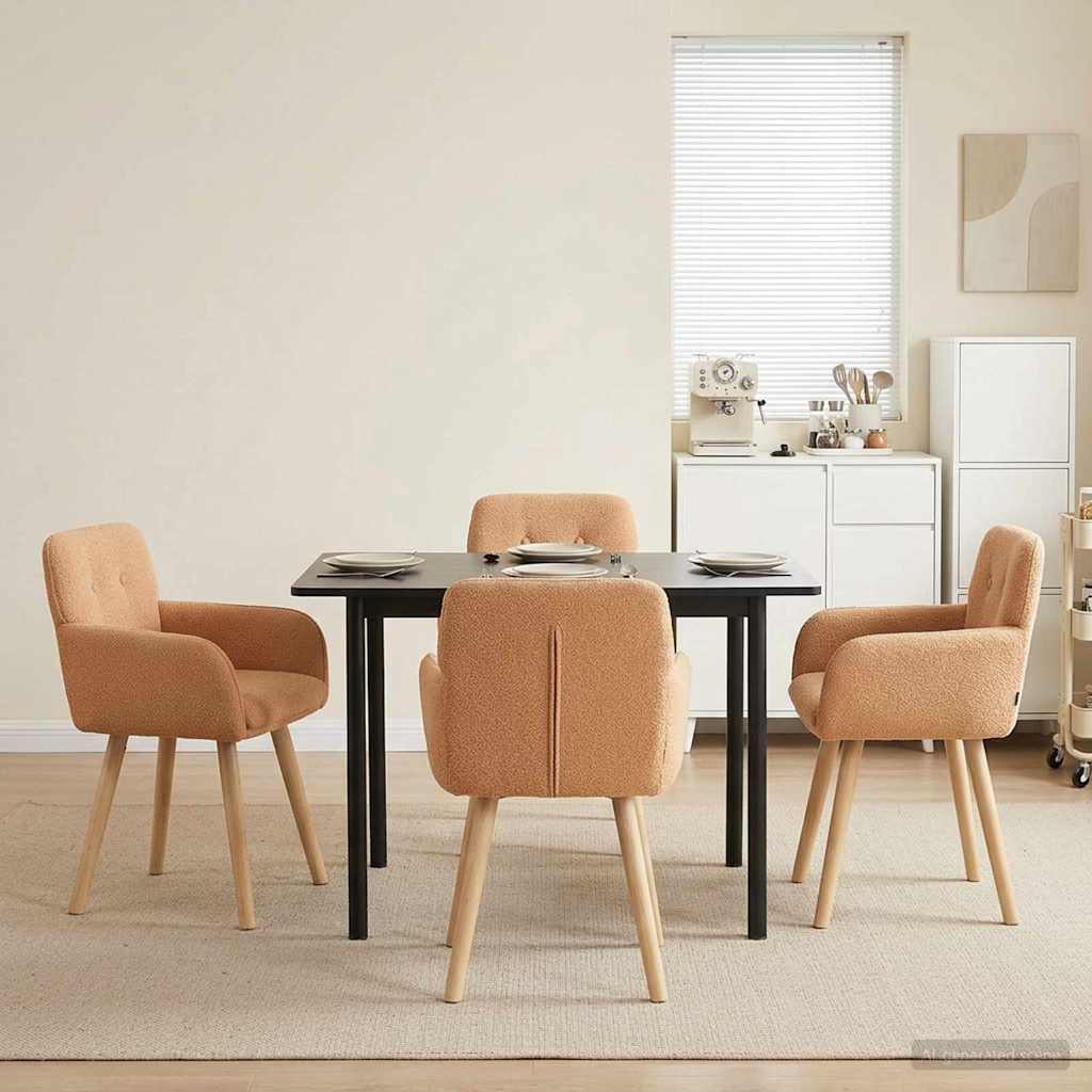 Sillas De Comedor 2 Uds. Bouclé 59 X 56,5 X 85 Cm