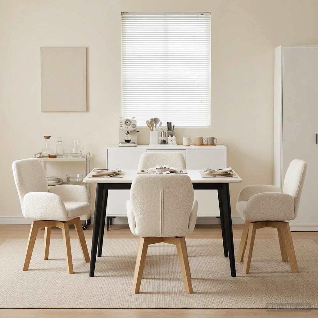 Sillas De Comedor Giratorias 2 Uds. Bouclé