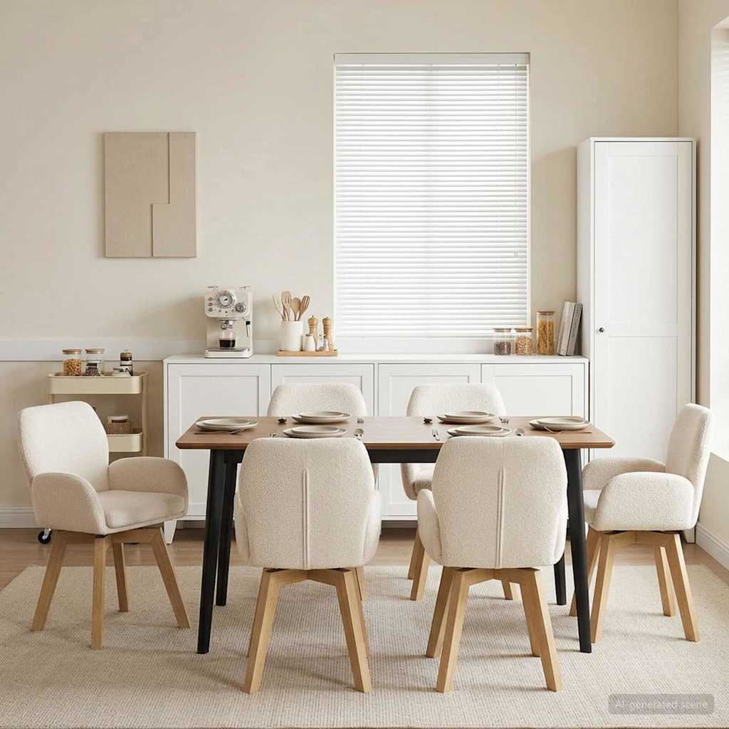 Sillas De Comedor Giratorias 2 Uds. Bouclé