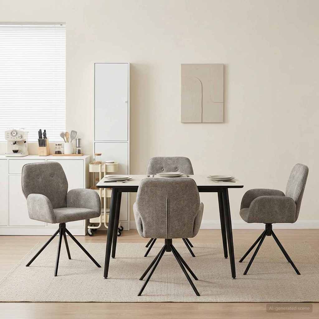 Sillas De Comedor Giratorias 2 Uds. Cuero De Suede Sintético
