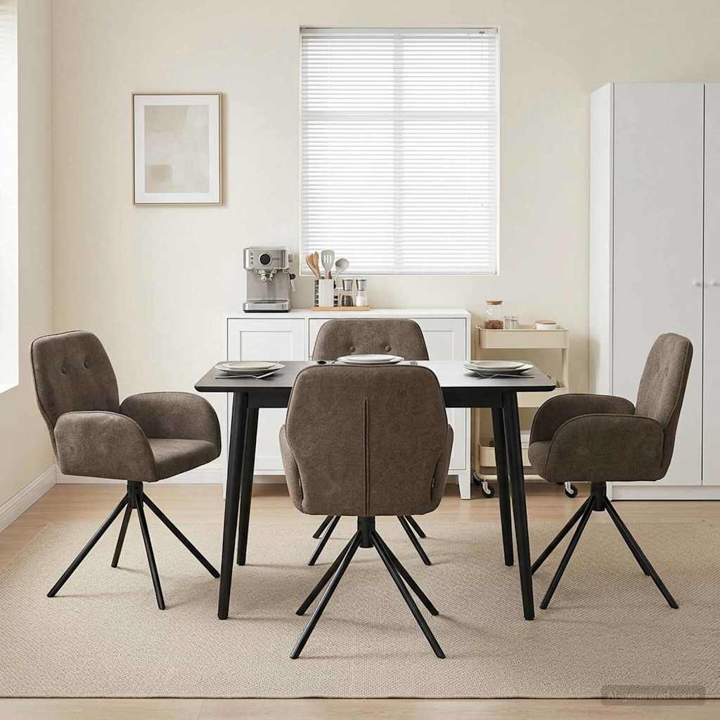 Sillas De Comedor Giratorias 2 Uds. Cuero De Suede Sintético