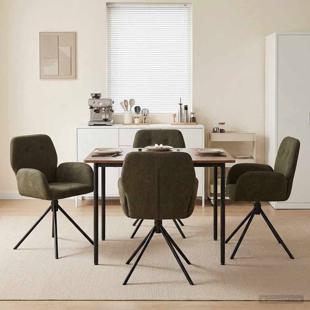 Sillas De Comedor Giratorias 2 Uds. Cuero De Suede Sintético
