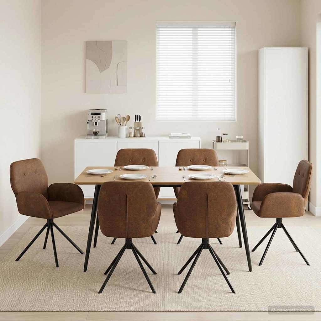 Sillas De Comedor Giratorias 2 Uds. Cuero De Suede Sintético