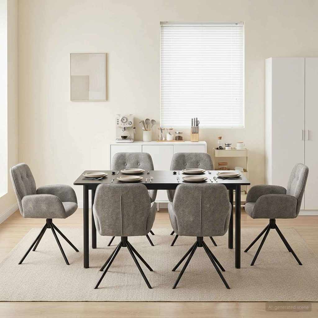 Sillas De Comedor Giratorias 2 Uds. Cuero De Suede Sintético
