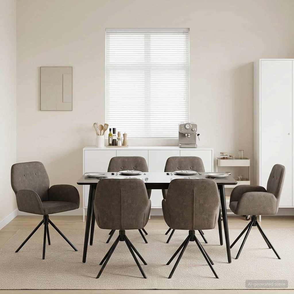 Sillas De Comedor Giratorias 2 Uds. Cuero De Suede Sintético