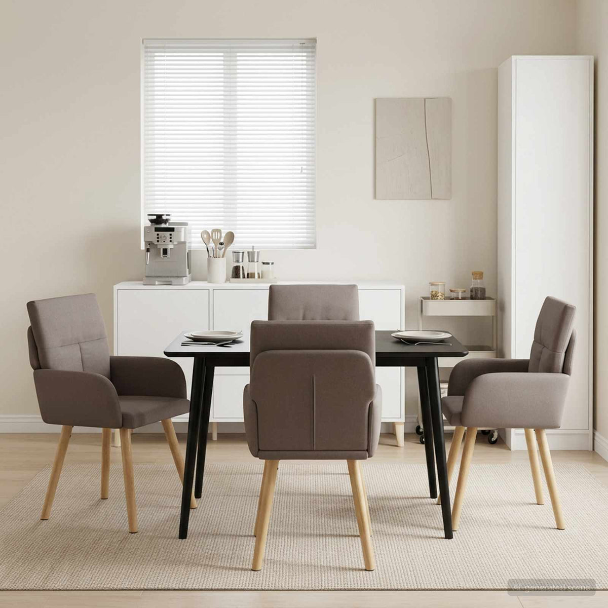 Sillas De Comedor 2 Uds. Tela 60 X 56 X 93 Cm