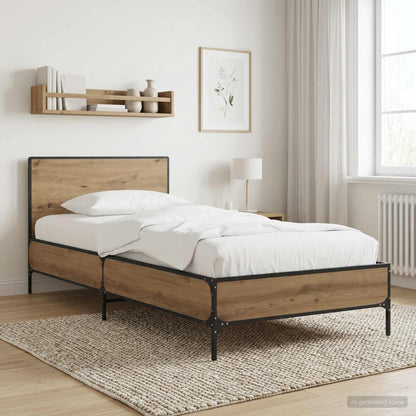 Estructura Cama Madera Ingeniería Metal 140X190 Cm