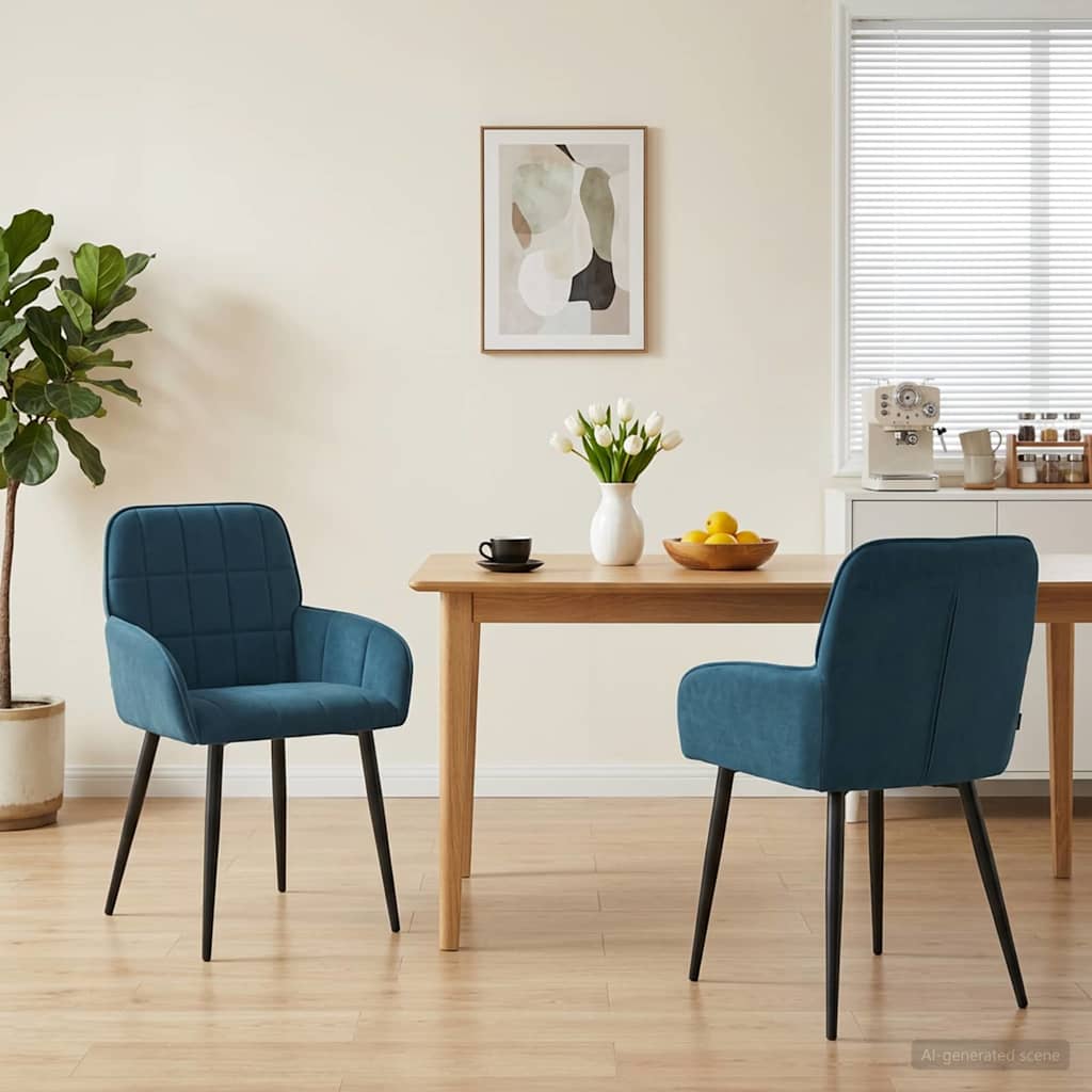 Sillas De Comedor 2 Uds. Terciopelo 56.5 X 50 X 85 Cm