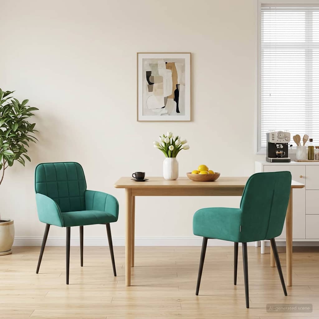 Sillas De Comedor 2 Uds. Terciopelo 56.5 X 50 X 85 Cm